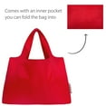 thumbnail image 5 of Wrapables Large & Small Foldable Tote Nylon Reusable Grocery Bags, Set of 2, Red, 5 of 7
