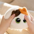 thumbnail image 4 of Calico Cat Plush with Super Soft Squeeze and Big Round Eyes, White Brown and Orange, for Kids and Adults, Stuffed Animal Toy, 4 of 4