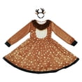 thumbnail image 5 of JIAYUE Girls Deer Dress Kids Spotted Reindeer Cosplay Outfit With Headband Long Sleeve Fancy Costume For Christmas Halloween Party, 5 of 7