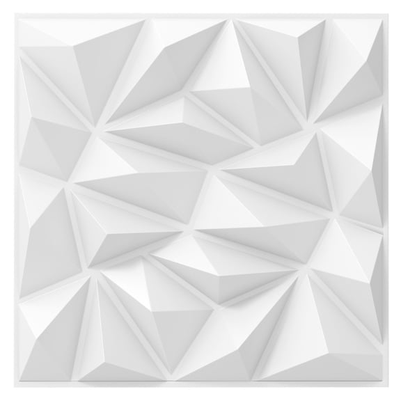 SUGIFT 20 Pack 3D Wall Panels with Diamond Pattern, Decorative PVC Wall Art Panels for Living Room Bedroom TV Background Ceiling Decor, White