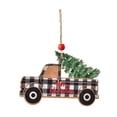 thumbnail image 3 of Adornos navideños de madera, adornos colgantes para coche, camión navideño de madera Coche negro, 3 of 9