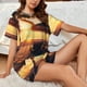 thumbnail image 4 of Balery Hawaiian Sunset Beach Conjunto de Pijama para Mujer con Estampado, Dos Piezas de Manga Corta y Shorts, Ropa de Dormir Suave con Cuello Redondo y Bolsillos-XX-Large, 4 of 6
