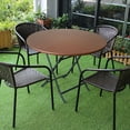 thumbnail image 4 of Polyester Round Fitted Table Cloth Protector 27.5-33.5"""" Wipeable Table Cover coffee, 4 of 8
