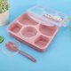 thumbnail image 3 of Contenedor portátil para frutas y alimentos con tazón y cuchara, lonchera bento rosa de 5 secciones para microondas, 3 of 8
