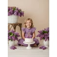 thumbnail image 2 of 2Bunnies Girls’ Vintage Lace Pom Pom Trim Flutter Sleeve Party Dress, 2 of 6