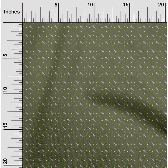 oneOone Organic Cotton Poplin Twill Fabric Dot|Zig Zag & Triangle Geometric Fabric Prints By Yard 42 Inch Wide
