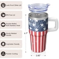 thumbnail image 3 of Reusable 20oz Geometric Texture Tumbler with Handle, Double Wall Stainless Steel Insulated Coffee Travel Mug Leak Proof, 3 of 5