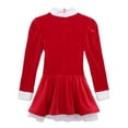 thumbnail image 6 of ZDHoor Women Long Sleeves Velvet Figure Ice Skating Roller Skating Holiday Costume Christmas Dancewear Red Small, 6 of 8
