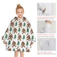thumbnail image 6 of White Bigfoot and Tree Pattern Blanket Hoodies for Kids 6-13YR Oversize Wearable Blanket Hoodies for Boys Girls Teens, 6 of 7