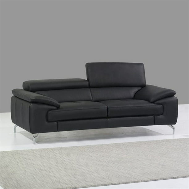 Catania Italian Leather Sofa In Black Walmart Com Walmart Com