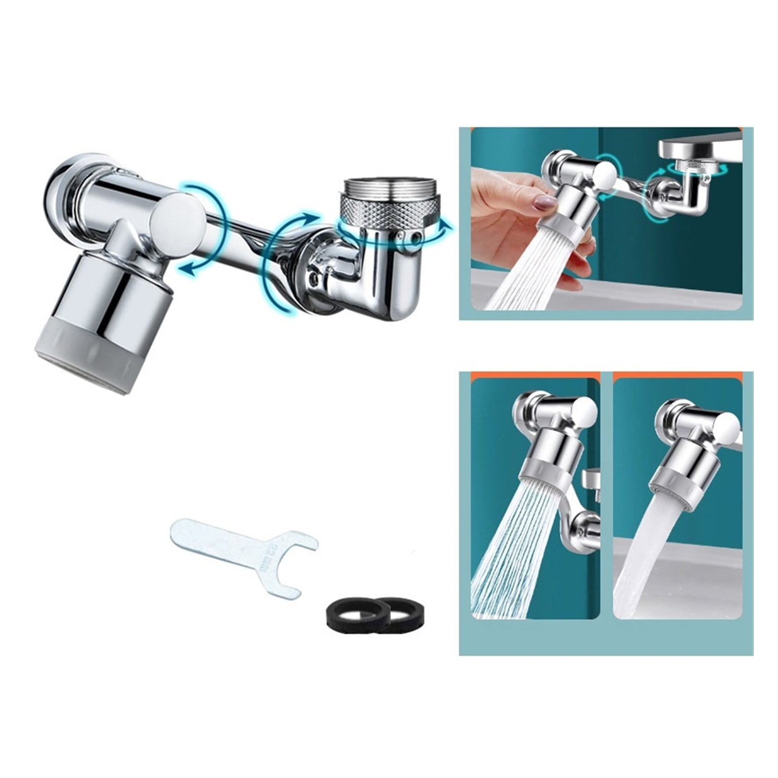 1080 Degree Universal Extension Faucet Washbasin Tap Splash Aerator Splash Filter Faucet Faucet Adaptor Rotary Robot Arm Faucets