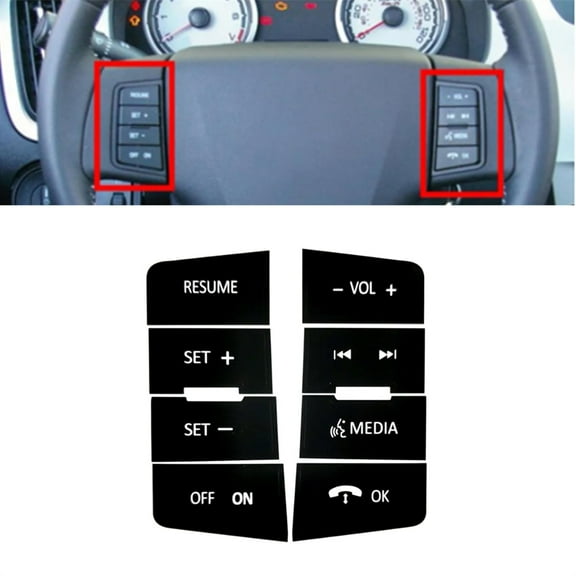 For 2008-2010 Ford Focus Durable Steering Wheel Button Vinyl Decals Stickers Kit