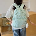 thumbnail image 3 of Resicozy 2026 Cute Polka Dot Backpack 4-Piece Set for Teen Nylon Backpack Set Aesthetic Daypack Green, 3 of 3