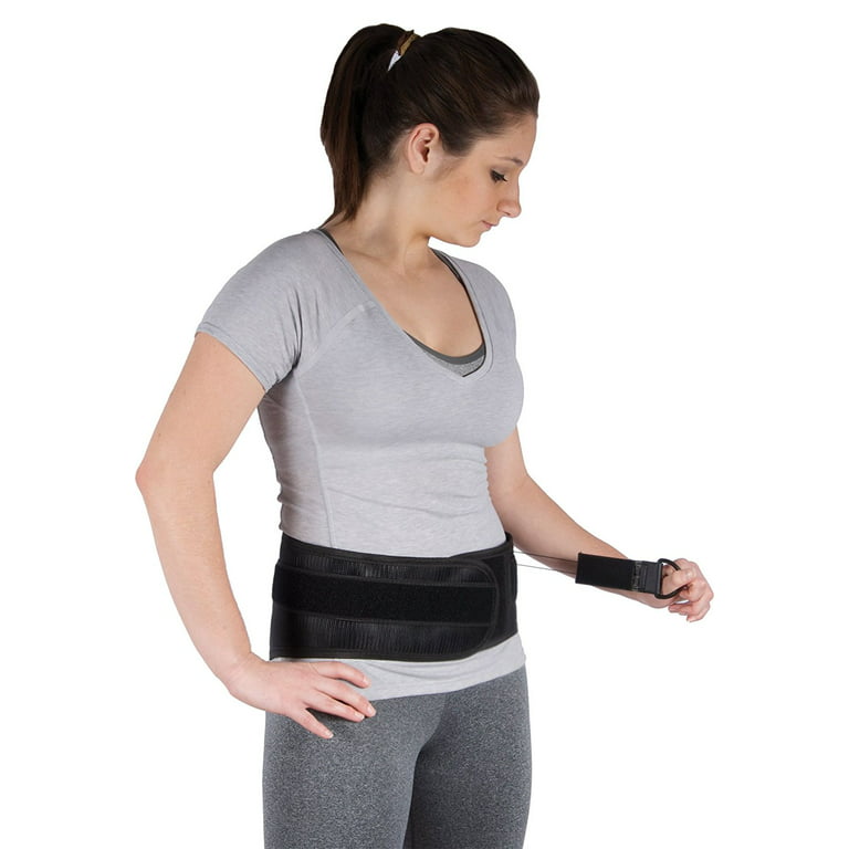Lumbar Support Belt with Adjustable Pulley Compression System