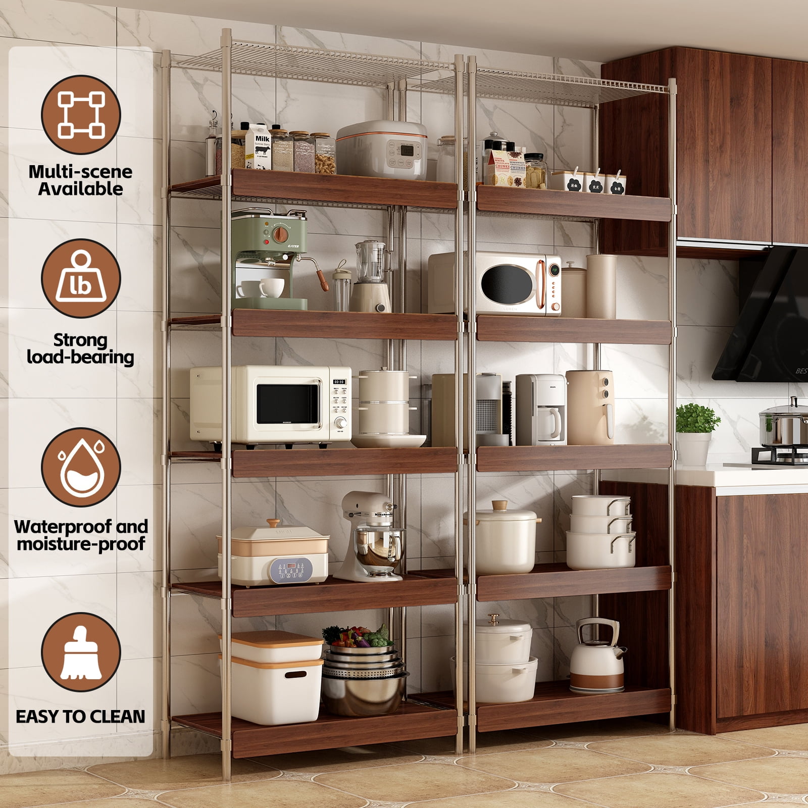 30" x 16" Heavy Duty MDF Wood Shelf Liners, 0.6 Inch Thick Wire Rack Covers for Removable Closet Pantry Shelves, Tool-Free Shelf Cover for Cabinet Bathroom Kitchen Shelving Decoration