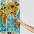 thumbnail image 3 of Orinice  4 Pcs Animal World Map Shower Curtain Set with Non-Slip Rugs, Toilet Lid Cover and Bath Mat, Kids Educational Shower Curtain with 12 Hooks, Geography Ocean Shower Curtains for Bathroom 69x72, 3 of 7