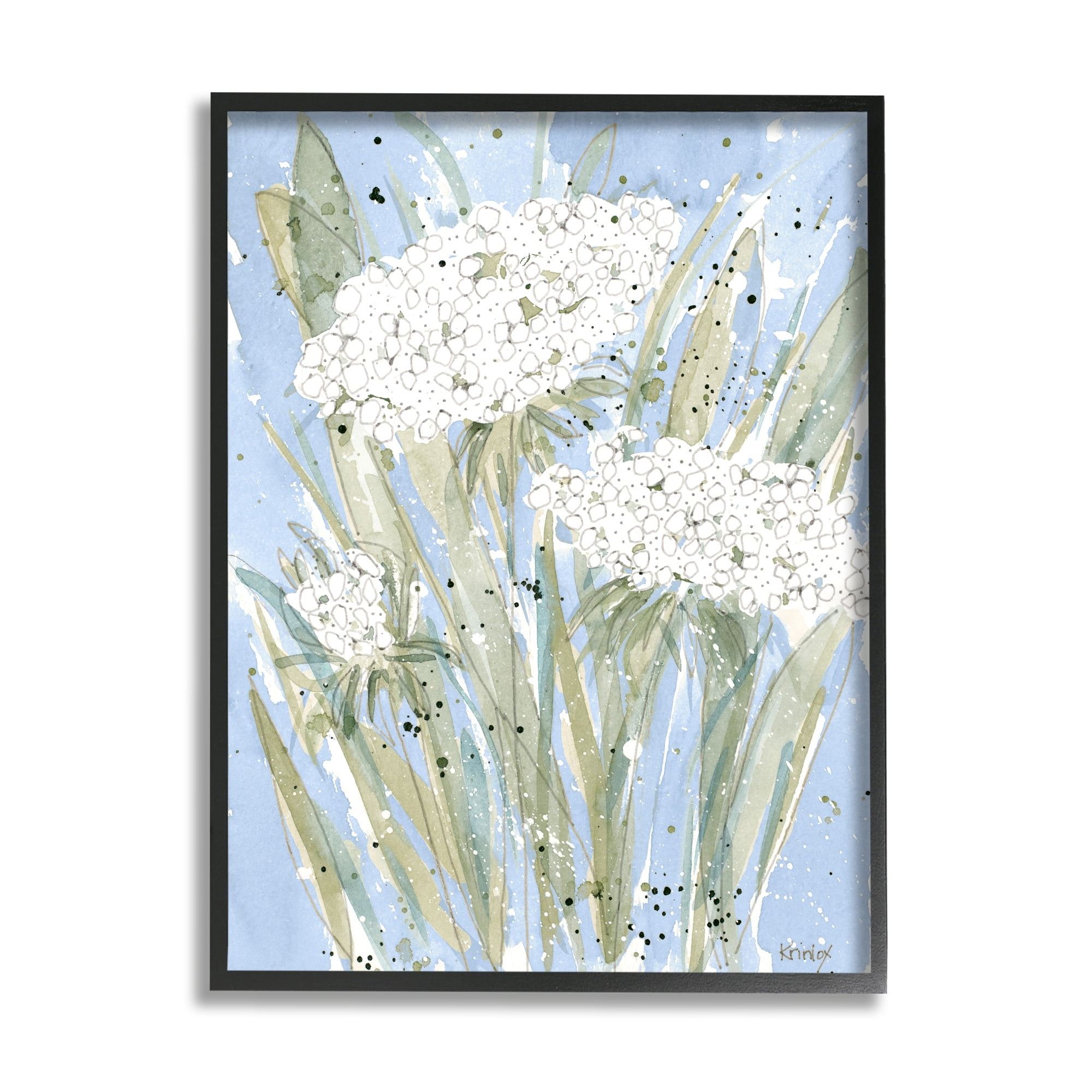 Stupell Industries Abstract Blue English Garden Florals Carrot Flowers, 16 x 20, Design by Krinlox