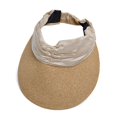 thumbnail image 2 of Women's Sun Visor Hat Packable Straw Floppy Wide Brim Ponytail Hat for Summer Beach Travel Golf Garden, 2 of 7