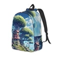 thumbnail image 1 of Disketp Fantasy Treehouse Planet Scene print Canvas Backpack Lightweight Travel Daypack Student Rucksack Laptop Backpack-Small, 1 of 5