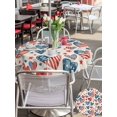 thumbnail image 5 of Outdoor Tablecloth with Umbrella Hole for Patio/Picnic/Party/Camping, Independence Day Waterproof Table Cloth Round Cover Washable, American Flag Love Heart Star Rustic (Dia 60"), 5 of 9