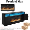 thumbnail image 4 of ANPOO 71" Fluted Fireplace TV Stand for 75/85" TVs with 36" Electric Fireplace, Modern Entertainment Center with LED Light & Power Outlet, Wooden Media Console TV Stand for Living Room, Black, 4 of 9