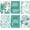 Cyan-blue, variant on 6 Pack Decorative Kitchen Towels Sets Hand Dish Towels Farmhouse Funny Southwest Aztec Rose Design Bathroom Tea Cloth for Home Supplies 18" x 26"(Pink Rose,Valentine''s Day)