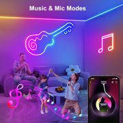 100FT RGB LED Neon Rope Lights, 2 Rolls of 50FT Cuttable Flexible Neon Strips with App and Remote Control, Music Sync, 24V, IP65 Water-Resistant for Bedroom, Gaming Room, Party and Patio Decor
