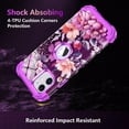 thumbnail image 5 of Meshine for iPhone 11 Case,Three Layer Heavy Duty Shockproof Protection Hard Plastic Bumper +Soft Silicone Rubber Protective Case for Apple iPhone 11 6.1 inch,Deep Purple Flower, 5 of 6