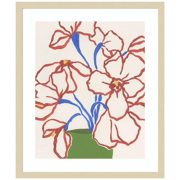 Amanti Art Petal Perimeter Bouquet I Wood Framed Wall Art Print