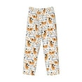 thumbnail image 6 of Uemuo Cute Dog Pattern Men's Wide Leg Palazzo Lounge Pants with Pockets Light Weight Loose Comfy Casual Pajama Pants-X-Large, 6 of 9