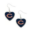Chicago Bears Non-Swirl Heart Shape Sports Team Logo Dangle Earring