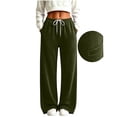 thumbnail image 3 of Women's Straight Leg Sweatpants Athletic Joggers with Pockets Casual Winter Lounge Travel Pants Fashion Outfits, 3 of 8