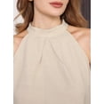 thumbnail image 4 of DARING DIVA Women's Halter Top High Neck Sleeveless Summer Dressy Tank Tops S Khaki, 4 of 7