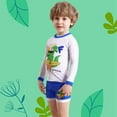 thumbnail image 6 of GYRATEDREAM Boys 2 Piece Rash Guard Set Swimsuit UPF 50+ Long Sleeve Swimwear with Swim Trunks Bathing Suit for 4-8Y Blue, 6 of 8
