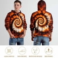 thumbnail image 6 of LAOLIUSN Novelty Tie Dye Style Hoodies for Men Spiral Streak Print Sweatshirt Pullover S-4XL, 6 of 7