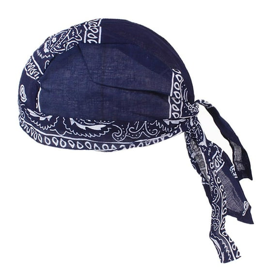 Cotton Pirate Head Scarf Chemo Cancer Hat Sleep Cycling Riding s Turban Bandana Headwraps For Men And Women Navy Blue