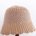 thumbnail image 2 of CoCopeaunts Womens Bucket Hats Knit Splicing Color Autumn Winter Hat Warm Fashion Visors Foldable Basin Hat for Gift Ruffle Brim, 2 of 8