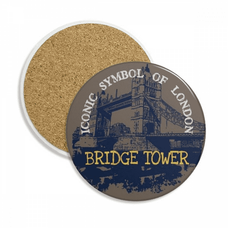 

Britain UK London Bridge Tower Graffiti Coaster Cup Mug Tabletop Protection Absorbent Stone