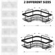 thumbnail image 3 of Organizador de baño, diseño en forma de L para ahorrar espacio, organizador de ducha adhesivo en esquina, estante de acero inoxidable montado en la pared con 8 ganchos, no requiere perforación, negro, 3 of 7