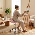 thumbnail image 2 of HOMCOM Tabouret de Salon Réglable Pivotant Massage Spa Beauté Rose, 2 of 10