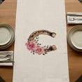 thumbnail image 5 of Table Runners 72 Inches Long Dress Scarves, Pink Roses Farmhouse Kitchen/Dining Table Runner, Coffee Tablerunners, Spring Horseshoes Floral Leaves Rustic 14x72 Inch, 5 of 9