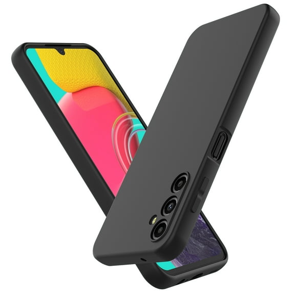 Galaxy A14 5G Case, Njjex Samsung Galaxy A14 Basic Case [Frosted] Shockproof Case Liquid Silicone Gel Rubber Soft TPU Anti-slip Bumper Thin Matte Slim Phone Case Covers For Samsung A14 5G,Black