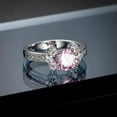 thumbnail image 4 of K-KED Elegant 925 Silver Filled Ring Women Cubic Zircon Delicate Jewelry Wedding Gift Sz 6-10-10-Pink, 4 of 8