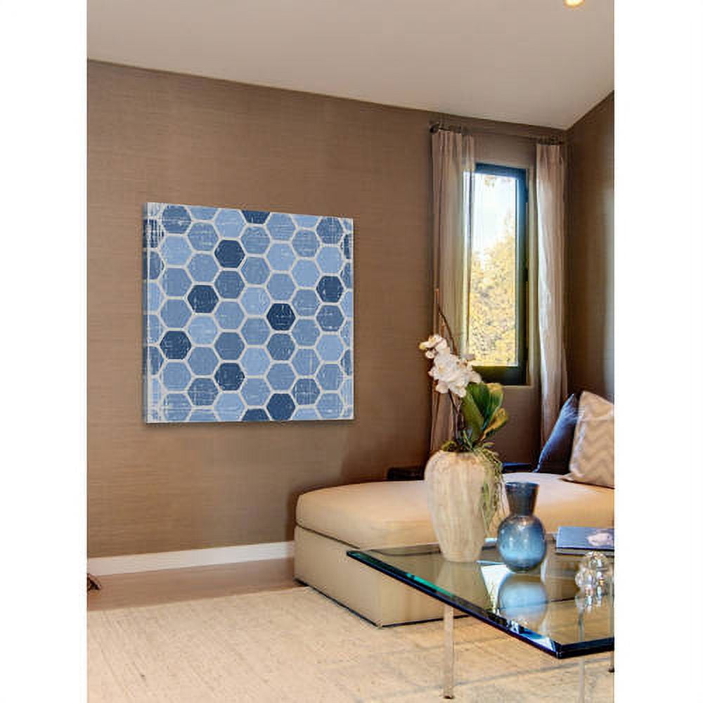 "Blue Honeycomb" Painting Print on Wrapped Canvas