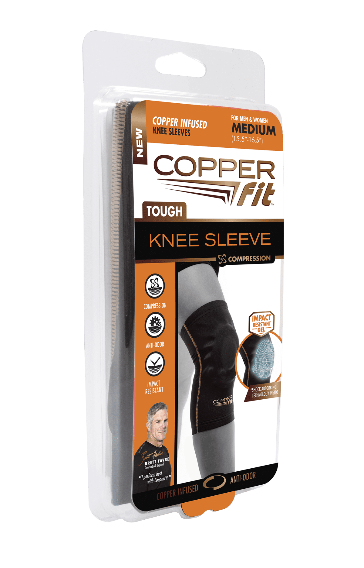 Copper Fit Tough Knee Sleeve, Copper Infused Compression Knee Sleeve