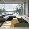 thumbnail image 2 of ODIKA 8'x10' Ultra-Soft Area Rug, Green Beige Geometric and Botanical Elegant Abstract Shapes with Leaf Motifs Washable, Bare feet friendly, Silk-Touch for Bedroom, Under Sectional, 2 of 7