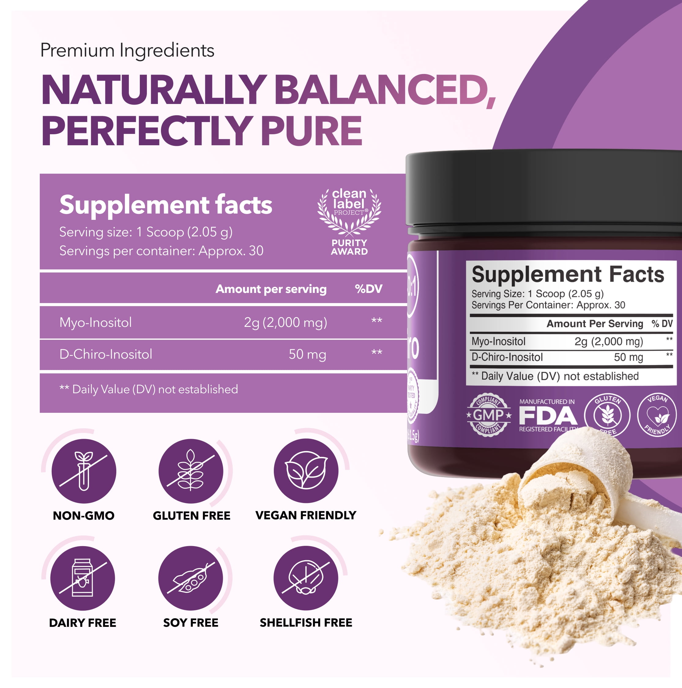 Intimate Rose Inositol Supplement for Women Powder - Myo-inositol & D-Chiro Inositol Powder - Hormonal Balance & Healthy Ovarian Function Support for Women - Ideal 40:1 Ratio - Made in USA