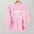 thumbnail image 3 of FAWUUDO Womens Sweet Valentines Crewneck Pullover Loose Fit Long Sleeve Heart Print Graphic Sweatshirt Casual Cozy Romantic Holiday Wear Pink M, 3 of 7