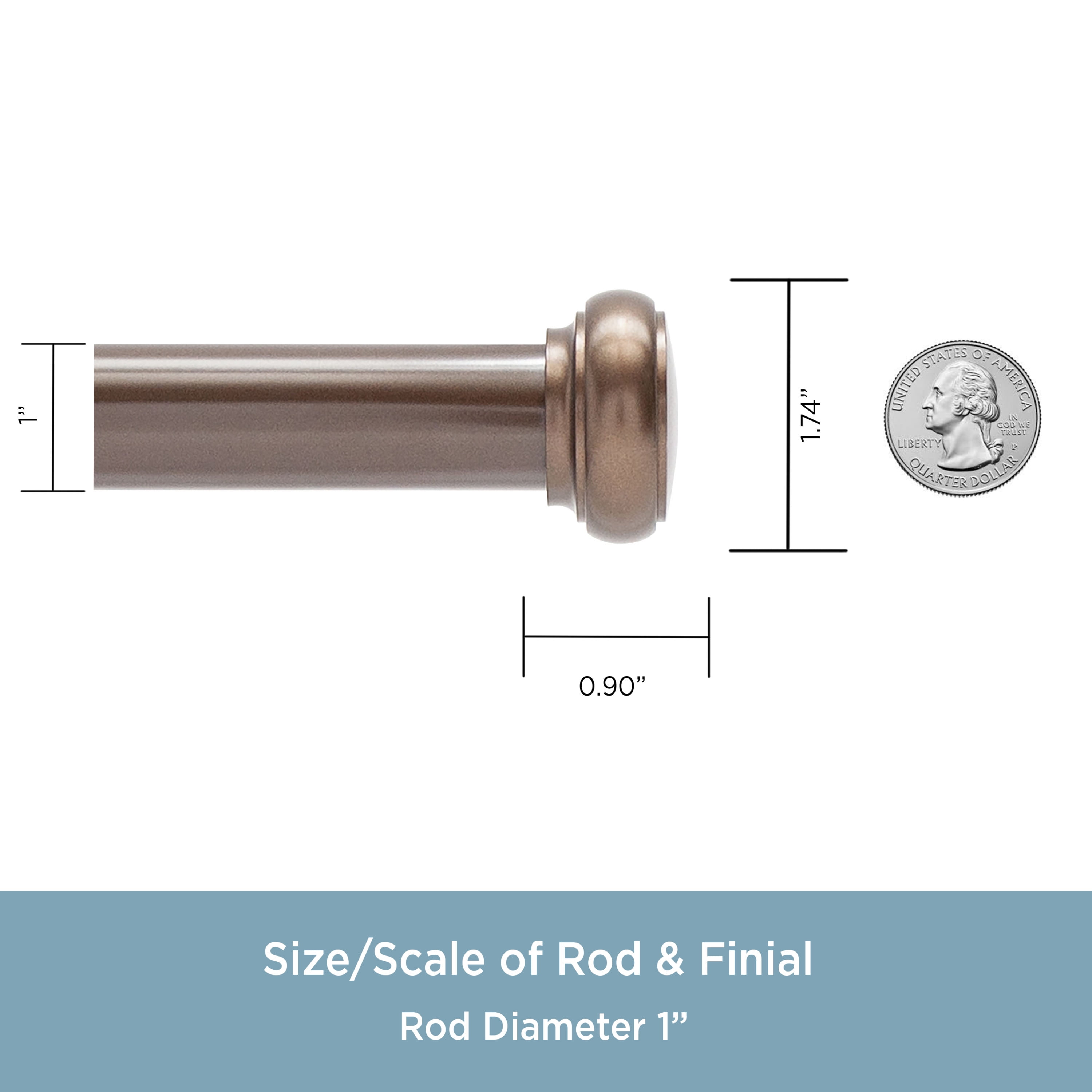 Kenney® Weaver 1" Premium Decorative Window Curtain Rod, 48-86", Chocolate