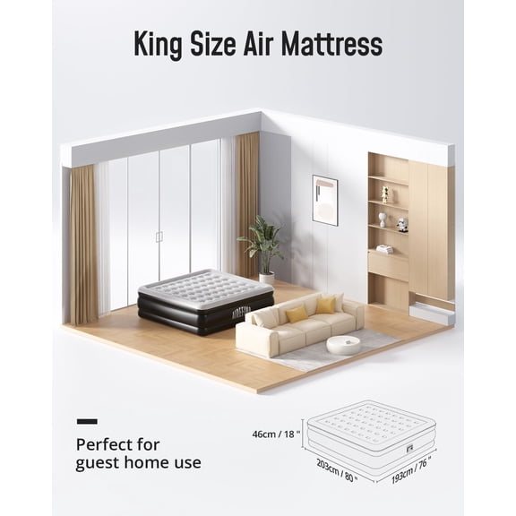 King Size Air Mattress with Built in Pump